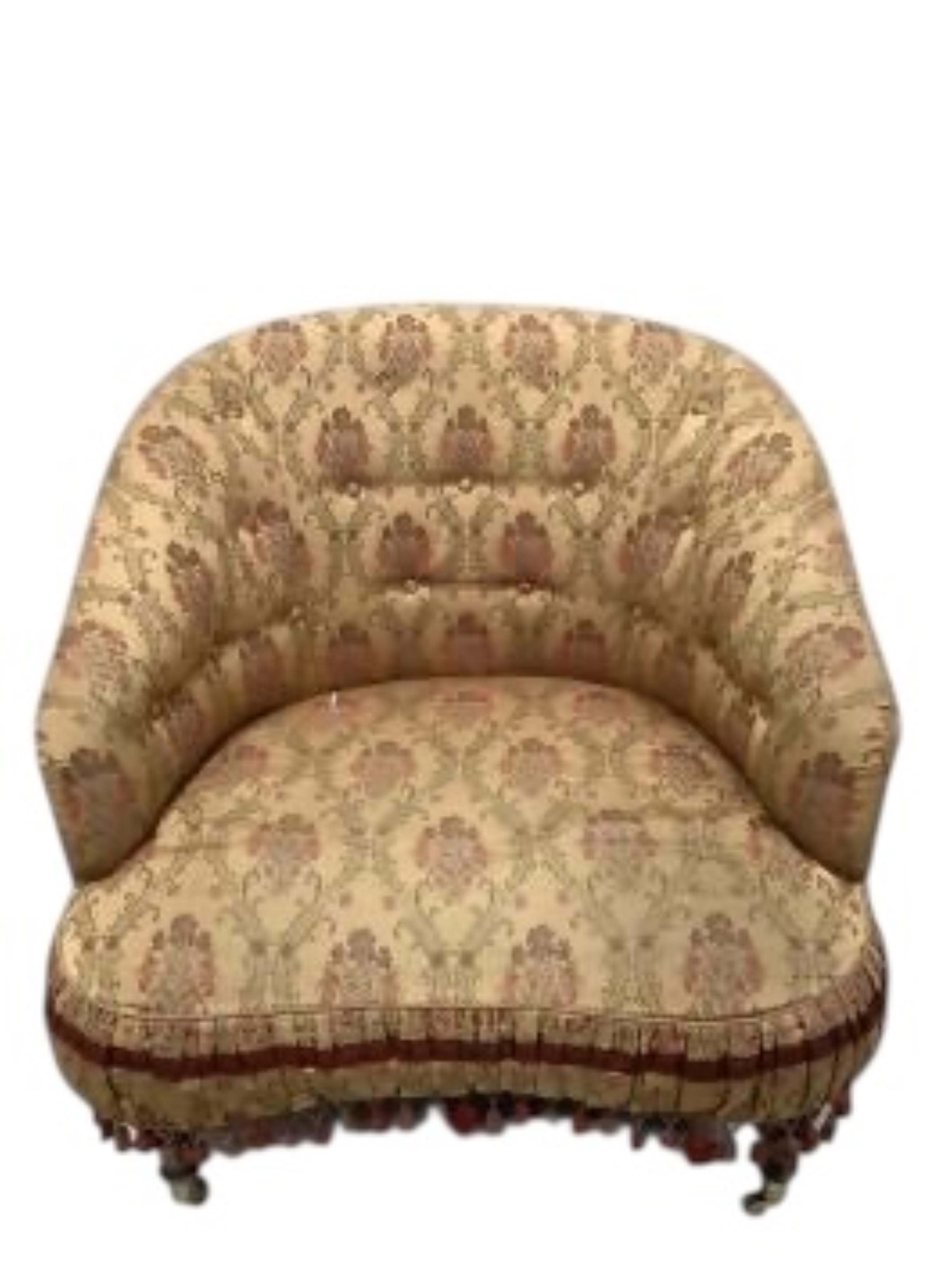 A pair of Provosi upholstered 'Tuffet' armchairs, width 94cm, depth 82cm, height 86cm